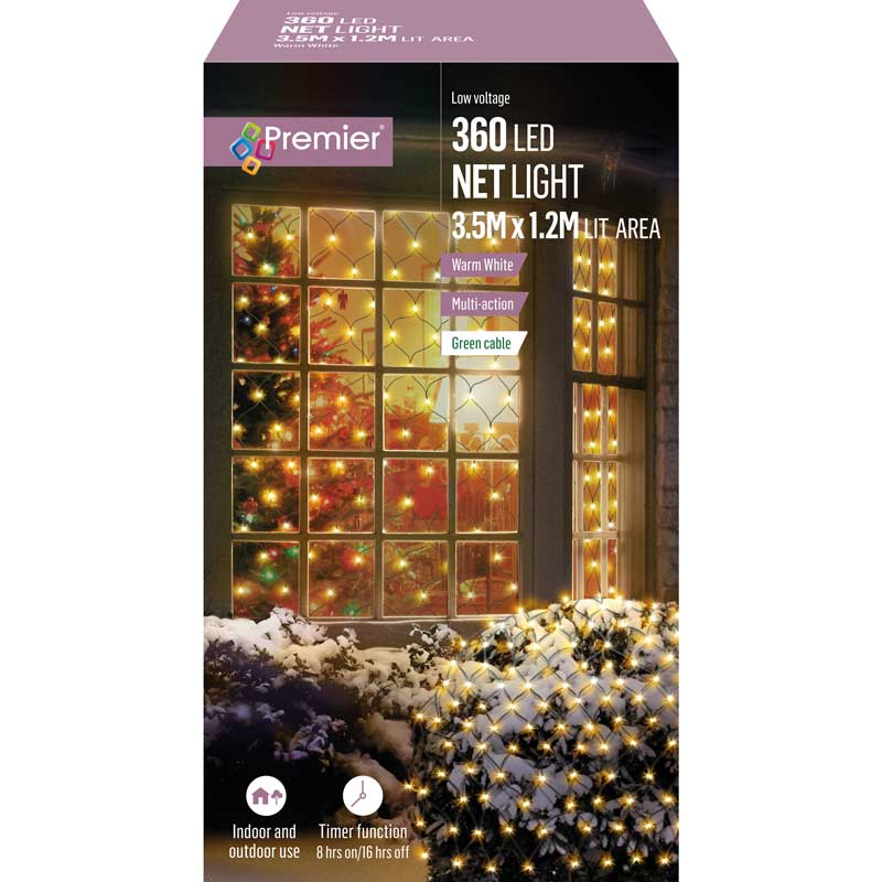Premier 360 Multi-Action LED Net Lights - Warm White image 0