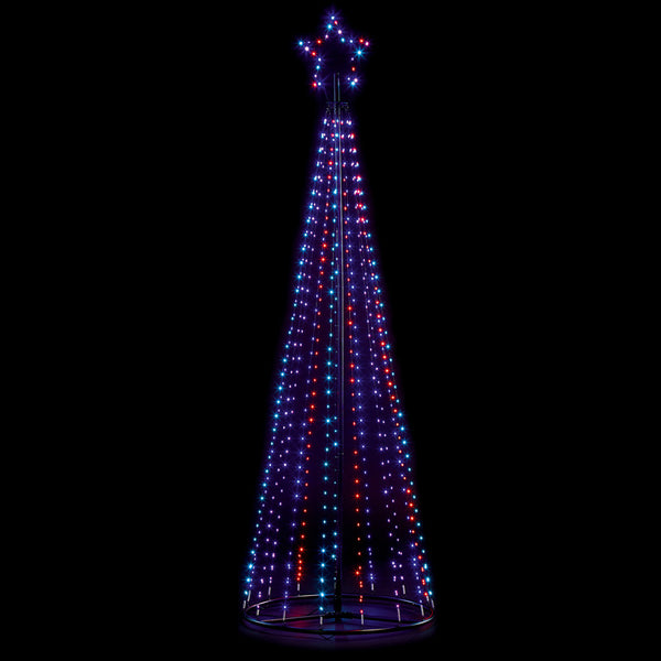 Premier Black MICROBRIGHTS Pyramid Tree - 2.1m, Rainbow image