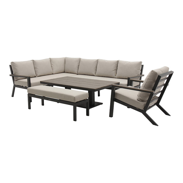 Bramblecrest Zurich L-Shape Modular Sofa Set in Anthracite with Height-Adjustable Table (Long Right) image 4