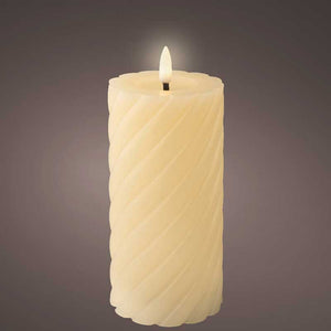Lumineo Cream Wax LED Twisted Candle image 1