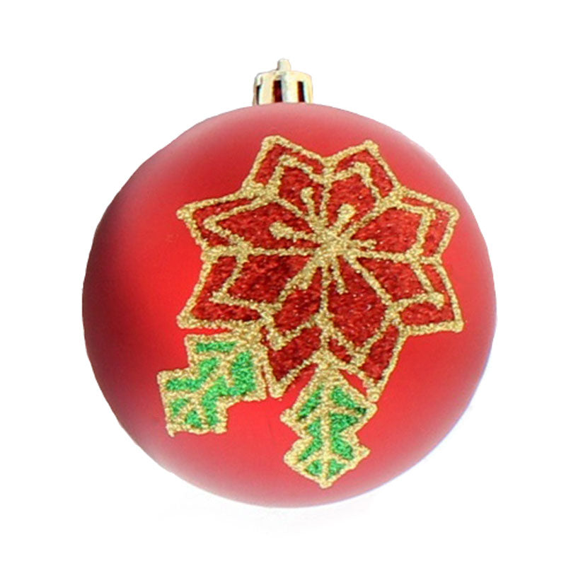 Festive Shatterproof Poinsettia Bauble image 0