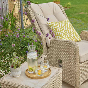 Bramblecrest Somerford Deluxe 2 Seat Recliner Set in Sandstone Rattan image 2