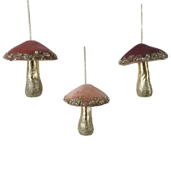 Decoris Glitter Mushroom (Assorted Designs) - 15cm image