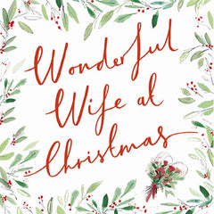 Woodmansterne Wonderful Wife Foliage Christmas Card image 0