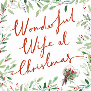 Woodmansterne Wonderful Wife Foliage Christmas Card image 0