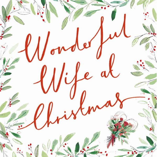 Woodmansterne Wonderful Wife Foliage Christmas Card image 0