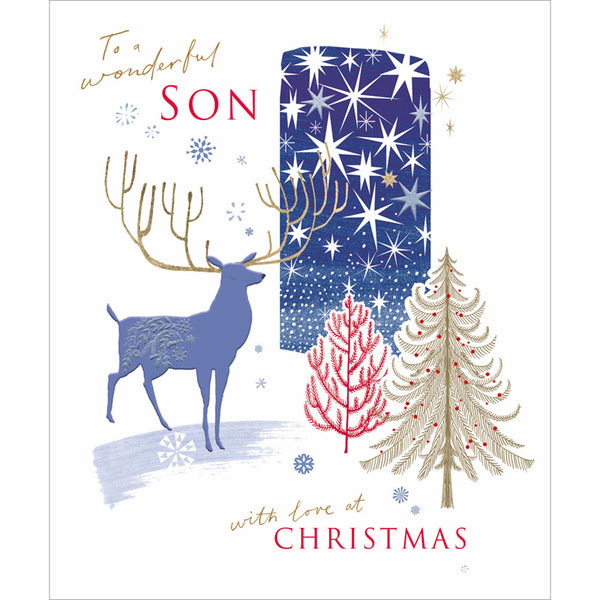 Woodmansterne Stag Son Christmas Card image 0