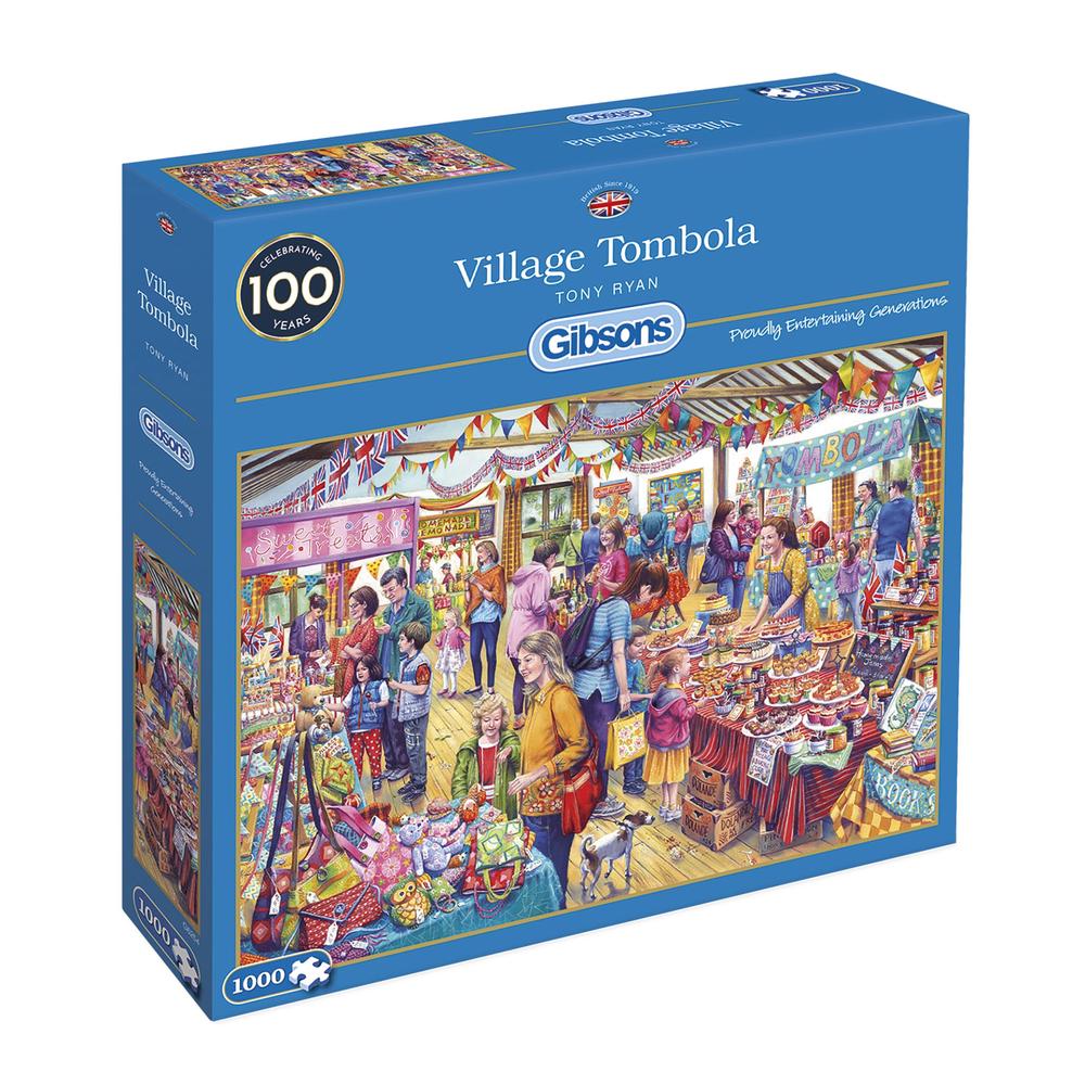 Gibsons Village Tombola 1000 Piece Jigsaw Puzzle image 0