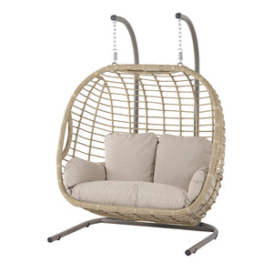 Bramblecrest Somerford Open Weave Double Hanging Cocoon in Sandstone Rattan image 3
