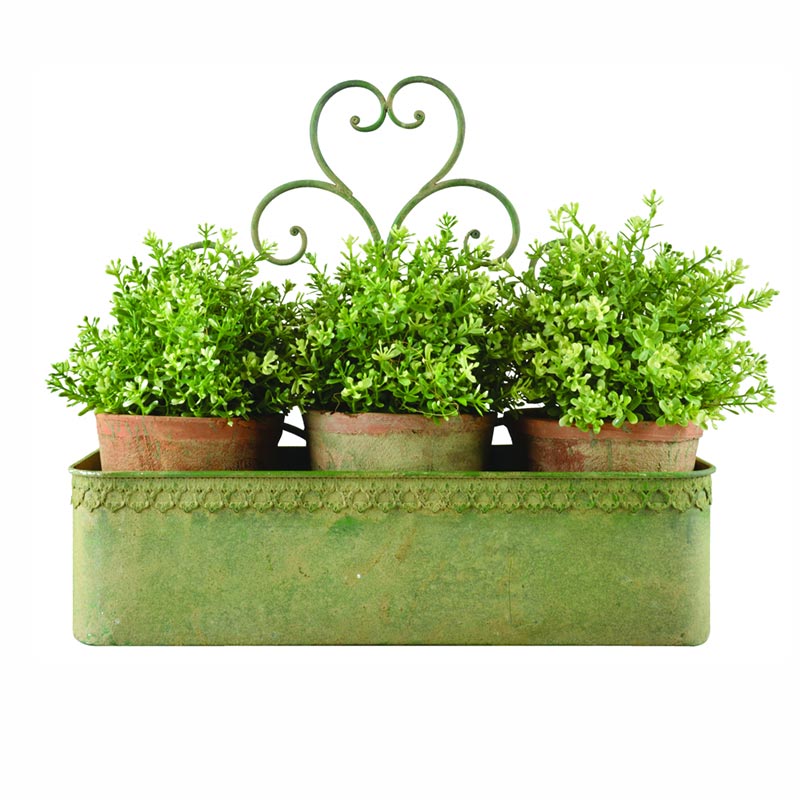 Fallen Fruits Aged Metal Green Wall Planter image 0