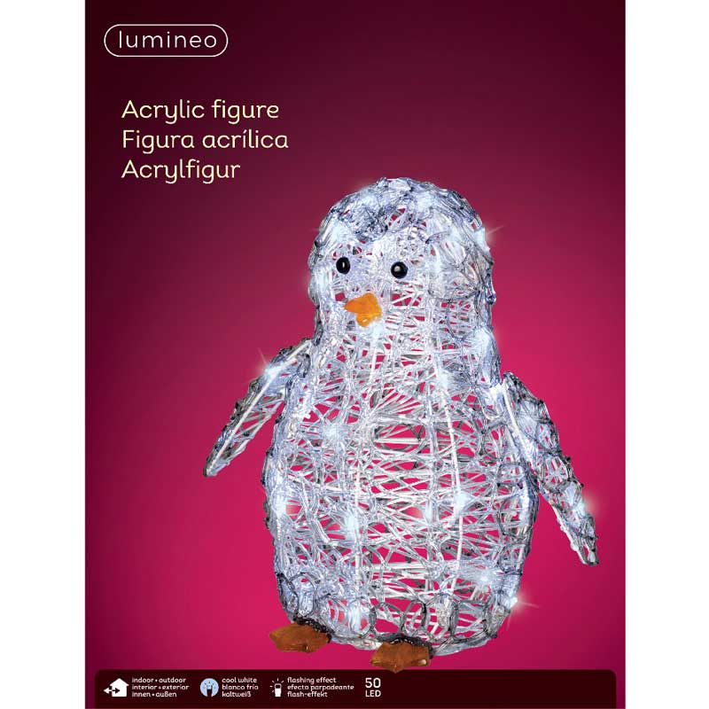 Lumineo LED Flashing Acrylic Penguin image 0