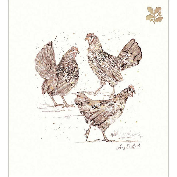 Woodmansterne Charity Christmas Cards - Three French Hens (Pack of 5) image 0