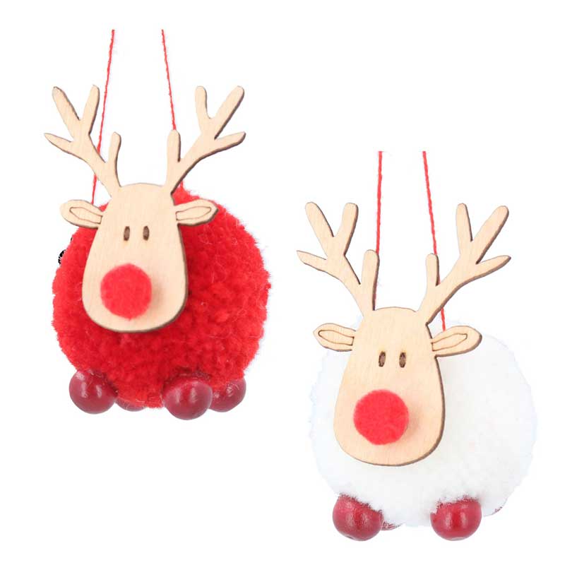 Gisela Graham Wool Ball Deer (Assorted Designs) image 0