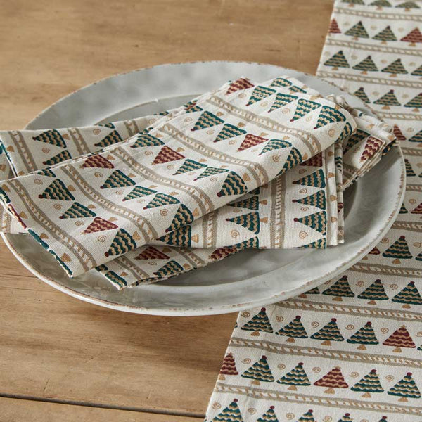 Walton & Co Christmas Tree Stripe Napkins (Pack of 4) image 0