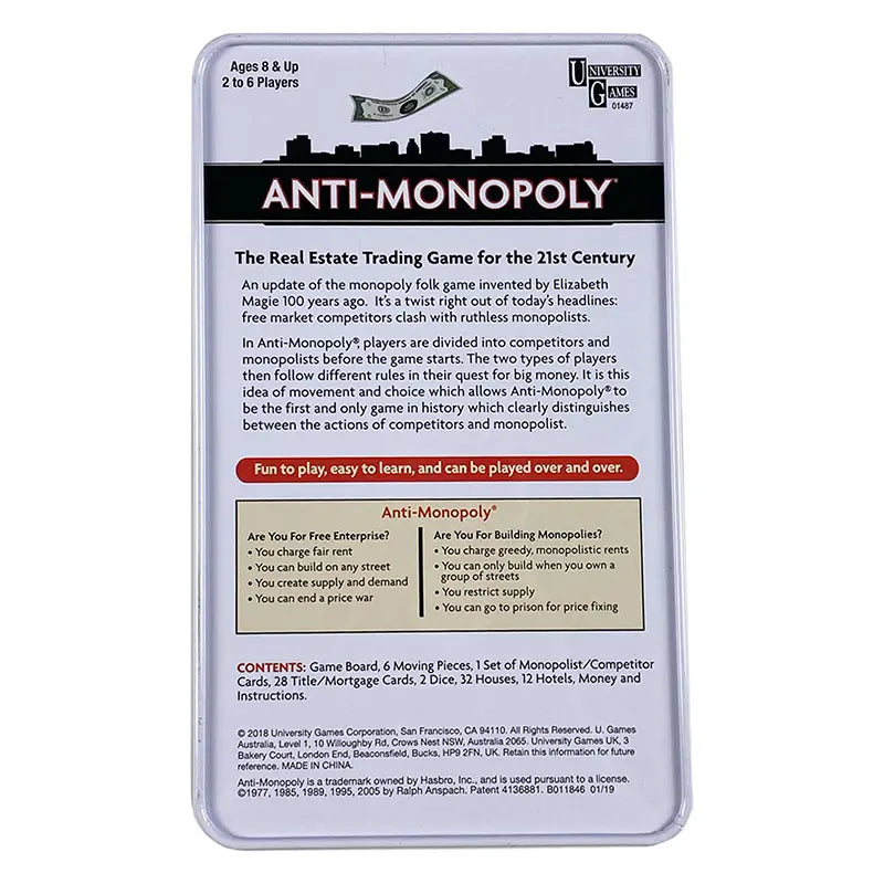 Anti-Monopoly Mini Tin Trading Game image 0