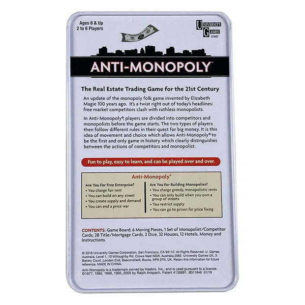 Anti-Monopoly Mini Tin Trading Game image 1