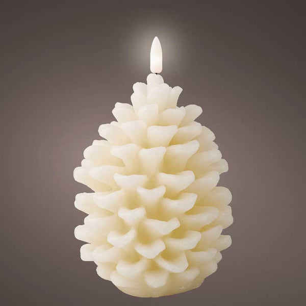 Lumineo Cream Wax LED Pinecone Candle image 2