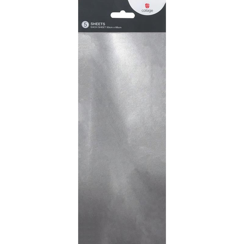 Collage Silver Tissue Paper Sheets (Pack of 5) image 0