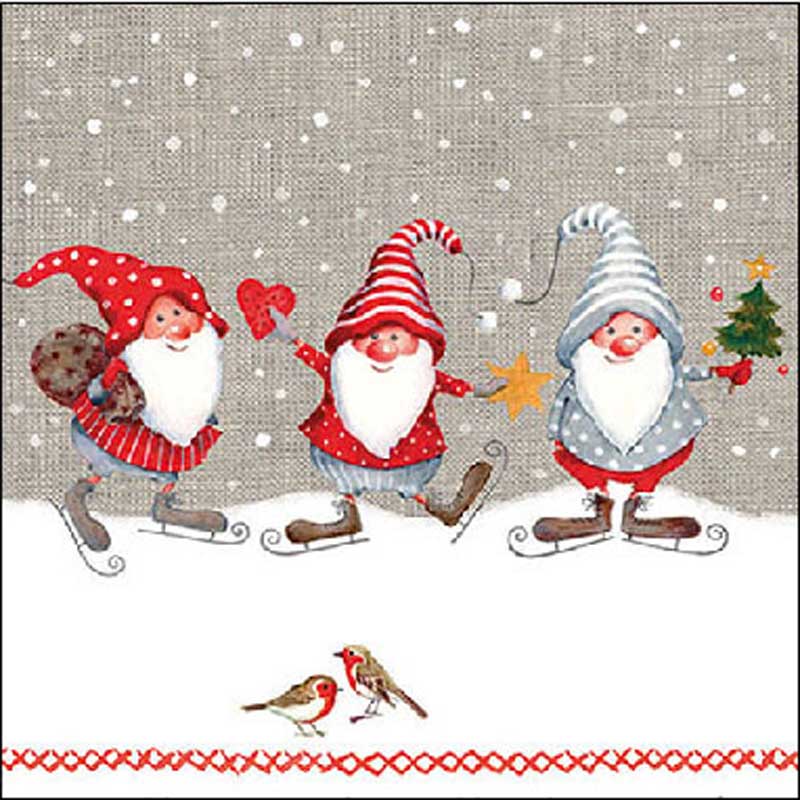 Ambiente Paper Napkins - Skating Dwarfs (Pack of 20) image 0