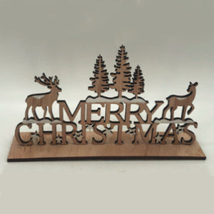 Satchville Wooden Merry Christmas Decoration image 1