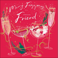 Woodmansterne Merry Fizzmas Glass Christmas Card image 0