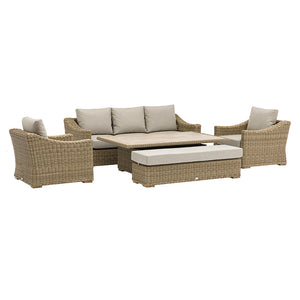 Bramblecrest Fairford 3-Seat Sofa Lounge Set in Walnut Rattan image 3