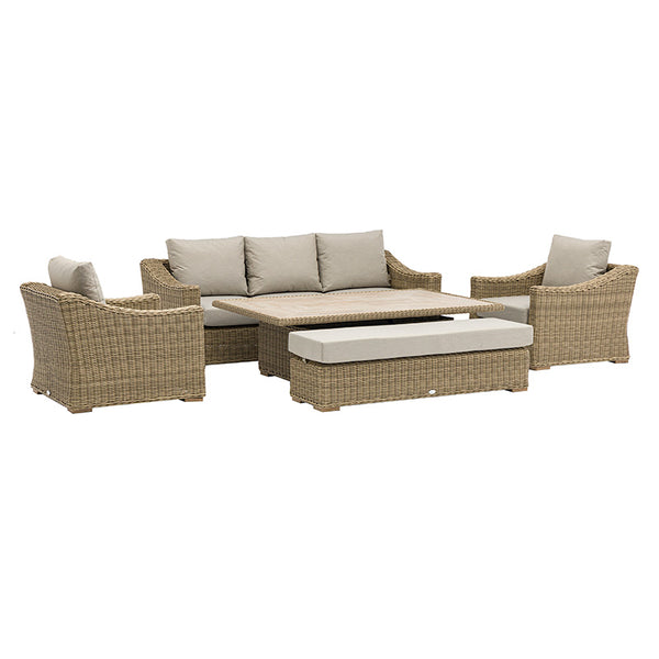 Bramblecrest Fairford 3-Seat Sofa Lounge Set in Walnut Rattan image 3