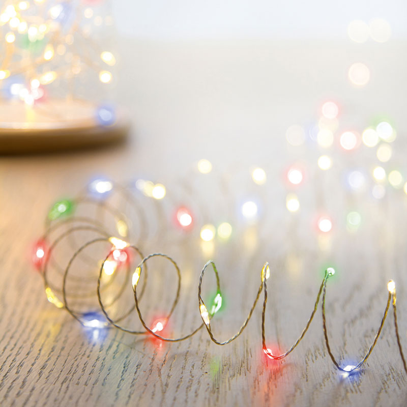 Premier 100 Multi-Action Battery Operated LED MICROBRIGHTS with Timer - Multi-Coloured image 0