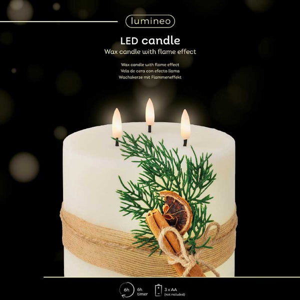 Lumineo Cream Wax LED Candle with Accent image 6
