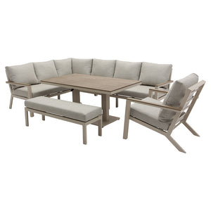 Bramblecrest Zurich L-Shape Sofa Set in Mocha with Rectangular Adjustable Table (Long Right) image 6
