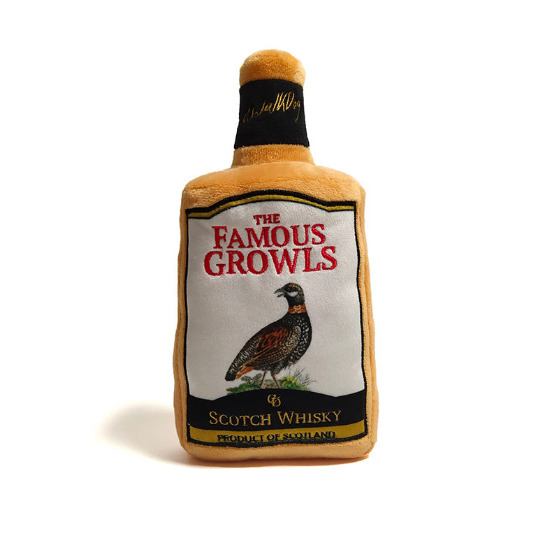 CatwalkDog Famous Growls Whisky Bottle Plush Dog Toy image 0