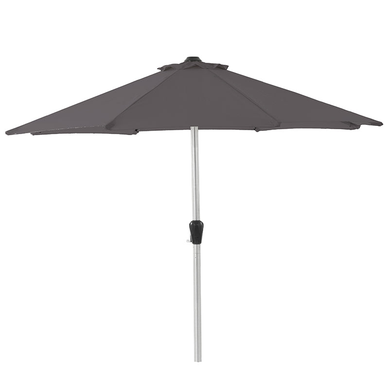 Bramblecrest 2.5m Round Brushed Aluminium Crank Handle Parasol, Grey image 0