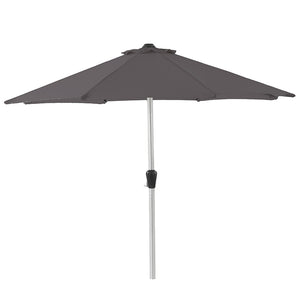 Bramblecrest 2.5m Round Brushed Aluminium Crank Handle Parasol, Grey image 1