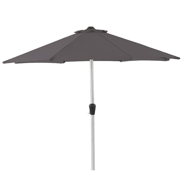 Bramblecrest 2.5m Round Brushed Aluminium Crank Handle Parasol, Grey image 1