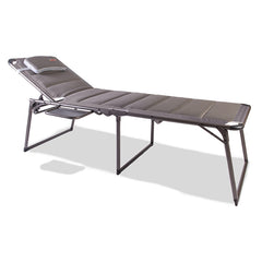 Quest Elite Naples Pro Sun Lounger in Grey with Side Table &amp; Headrest image 0