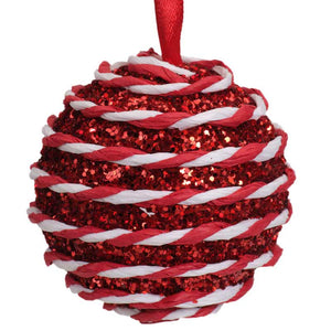 Decoris Foam Bauble with Candy Stripe Twists (Assorted Designs) image 2