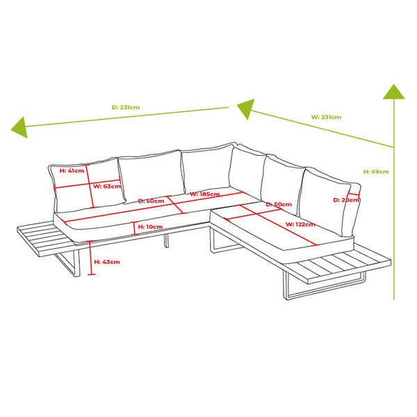 Hartman Singapore Corner Platform Sofa Set with Square Table image 12