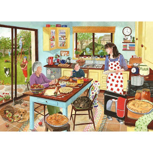 House of Puzzles Baking Apple Pies 1000 Piece Jigsaw Puzzle image 0