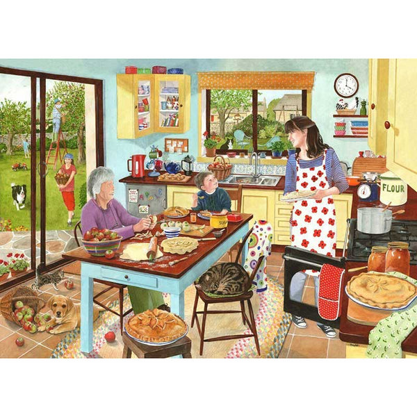 House of Puzzles Baking Apple Pies 1000 Piece Jigsaw Puzzle image 0