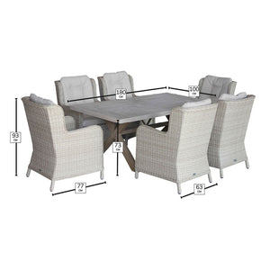 Bramblecrest Somerford 6 Seat Rectangular Garden Dining Set in Sandstone image 11