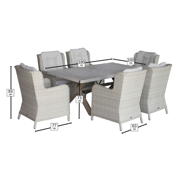Bramblecrest Somerford 6 Seat Rectangular Garden Dining Set in Sandstone image 11
