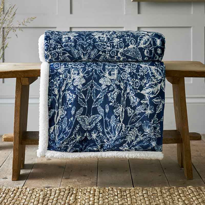 Deyongs Ultra Plush Secret Garden Throw - Blue image 0