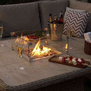 Bramblecrest Chedworth Square Reclining Fire Pit Set in Sandstone image 3