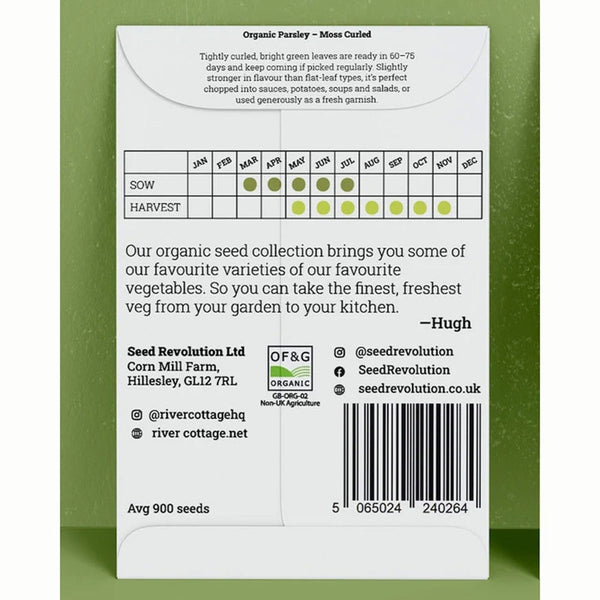 River Cottage Organic Seeds – Parsley ‘Moss Curled’ (1 Packet) image 1