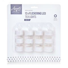 Premier Battery-Operated LED Flickering Tealights (Pack of 12) image 0