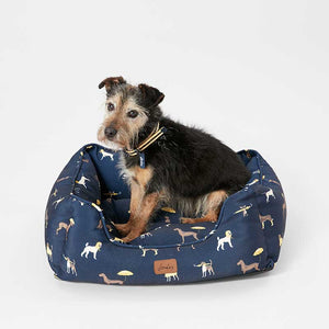 Joules Coastal Dog Print Box Dog Bed image 0