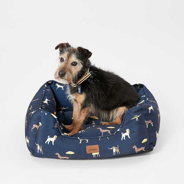 Joules Coastal Dog Print Box Dog Bed image 0