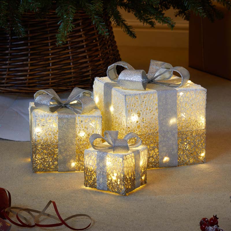 Three Kings Gold Sparkly Faux Gift Boxes (Set of 3) image 0
