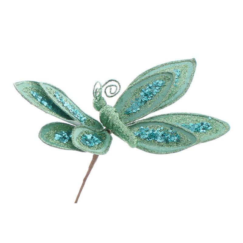 Festive Turquoise Butterfly Stem (25cm) image 0