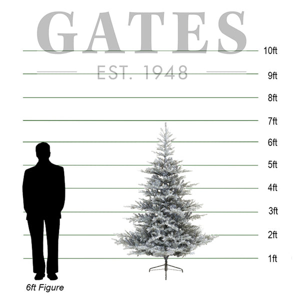 Everlands Grey Frosted Grandis Fir Artificial Christmas Tree - 7ft image 1